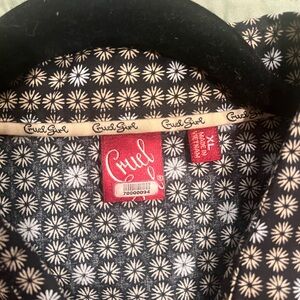 Cruel Girl Women's Black and White Starburst Western Shirt